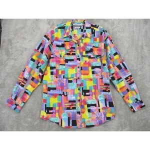 Vintage Rocky Mountain Shirt Womens Large 90s Abstract Western Southwestern